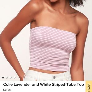 Lulu’s Lavender and White Striped Tube Top